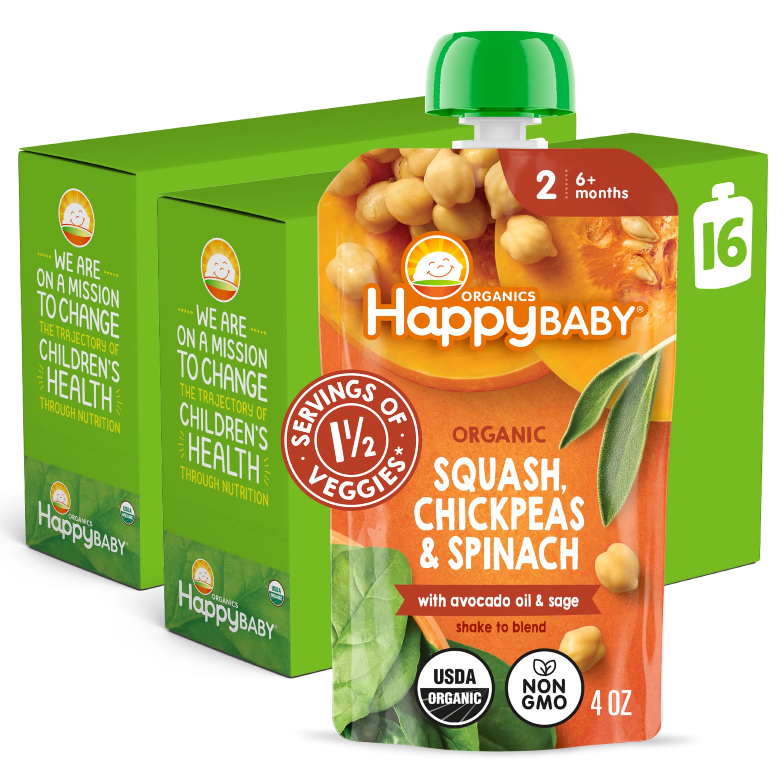 Amazon.com : Happy Baby Organics Savory Blends Stage 2 Baby Food