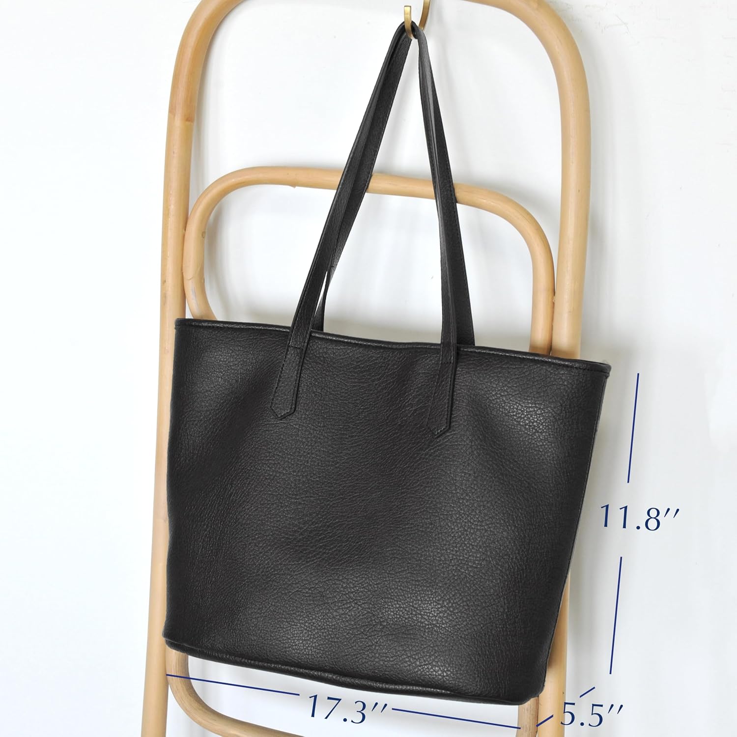 Zipper Tote Bag for Women Soft Vegan Leather Handbag for Work, Travel & Everyday Use - Image 3