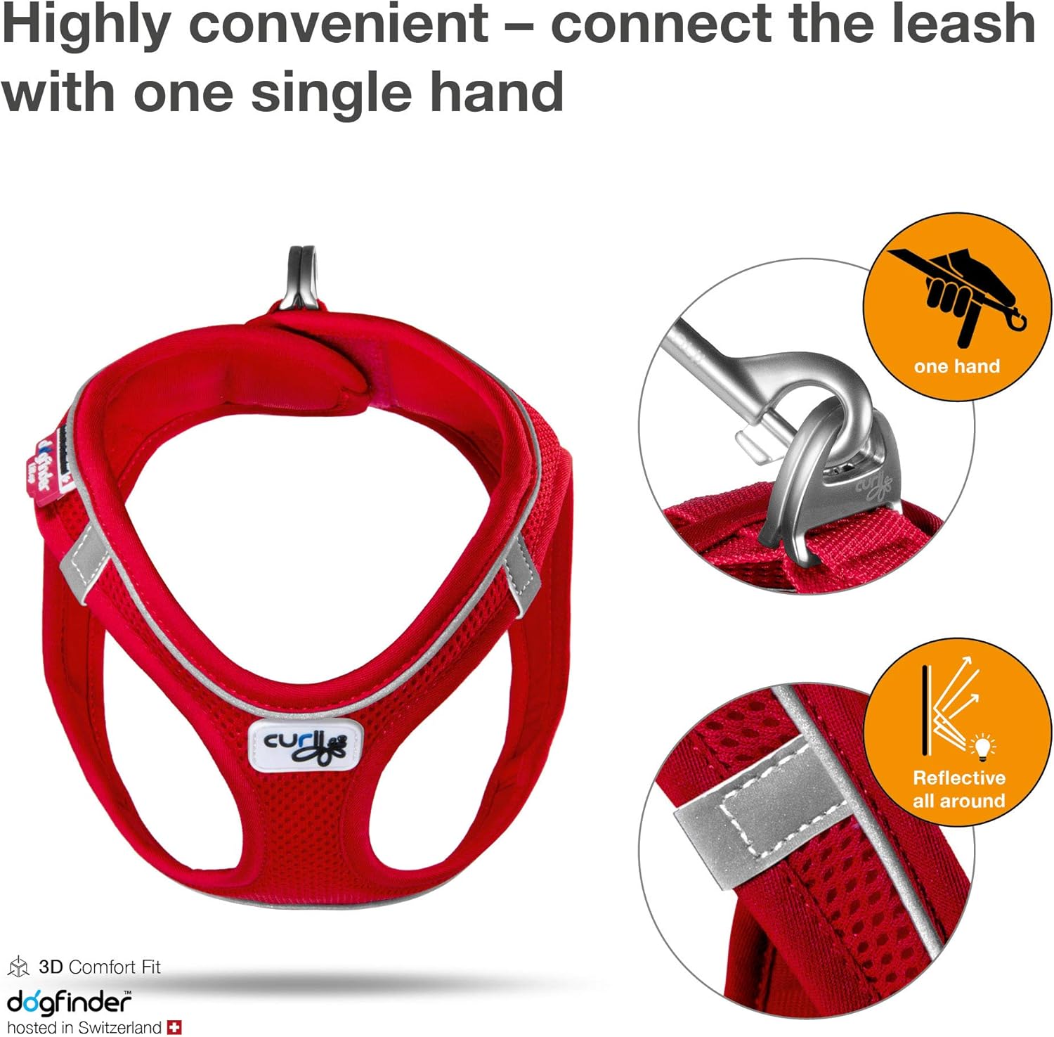 Amazon Com Curli Magnetic Vest Harness Air Mesh Dog Harness Pet Vest No Pull Step In Light Harness Red Xs Pet Supplies