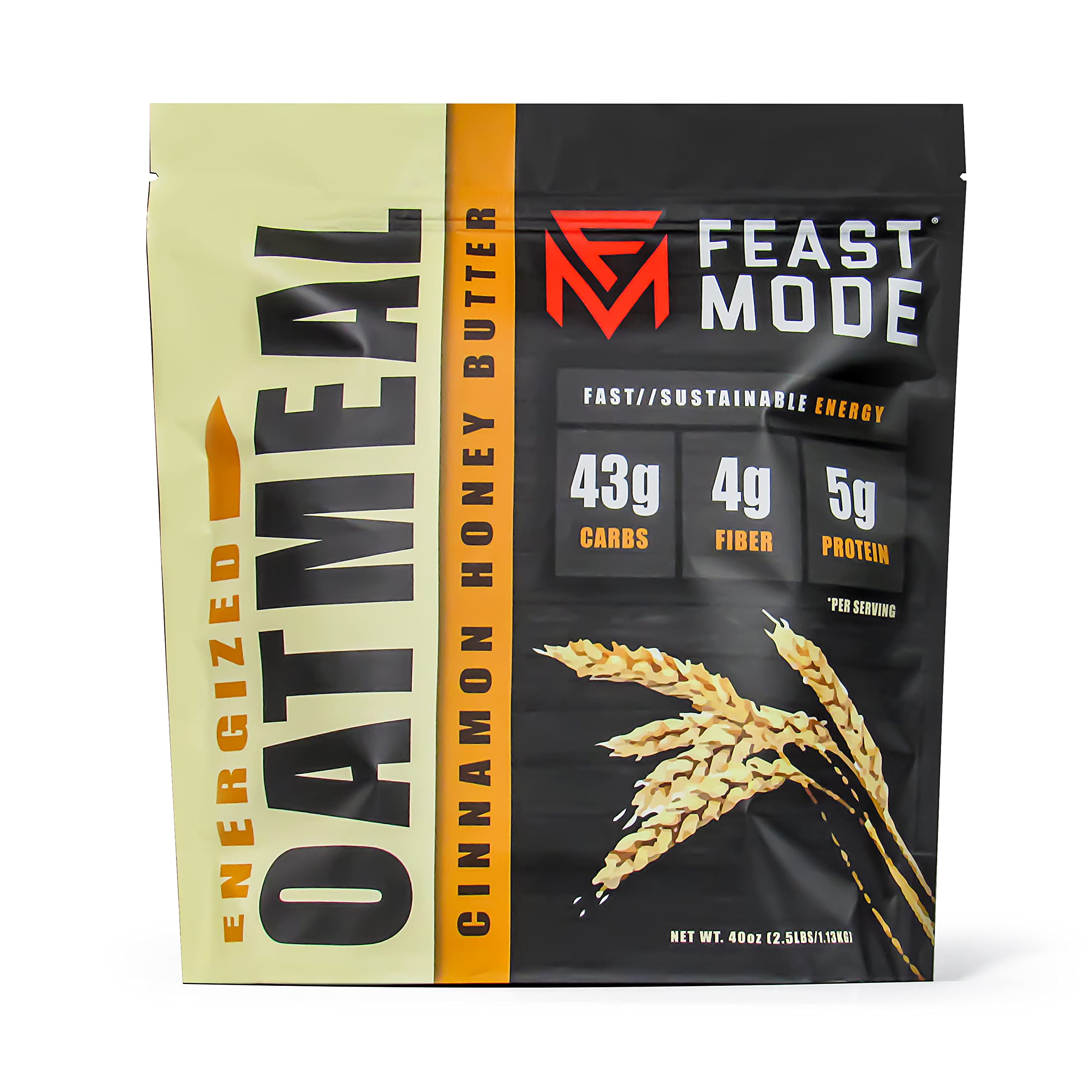 NEW! Energized Oatmeal Cinnamon Honey Butter - Feast Mode Flavors - 40 ounce, 2.5 pounds, 30 servings, breakfast healthy health antioxidants gluten free gluten-