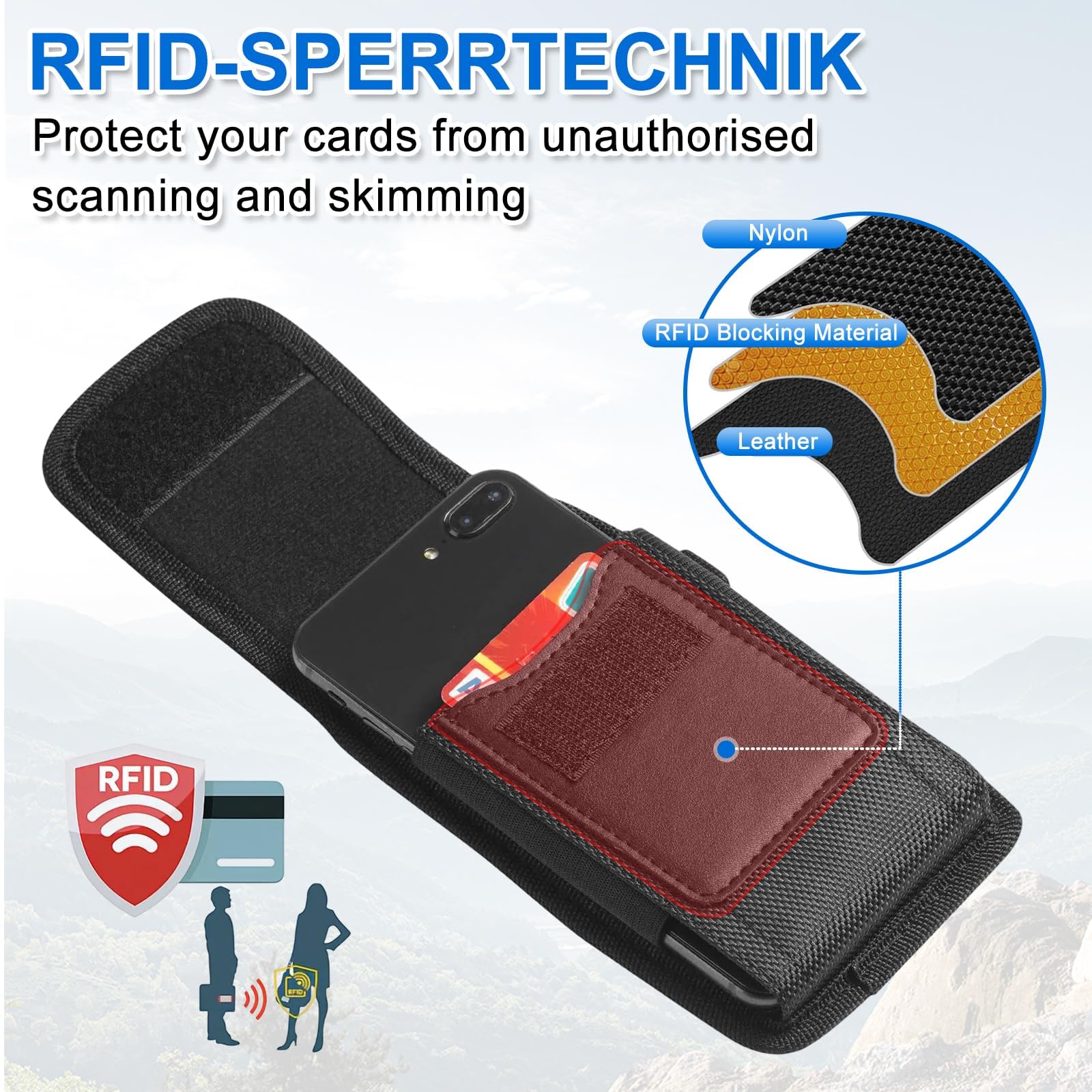 Custodia Da Cintura In Nylon Per Cellulari Custodia Da Cintura - Foto 4