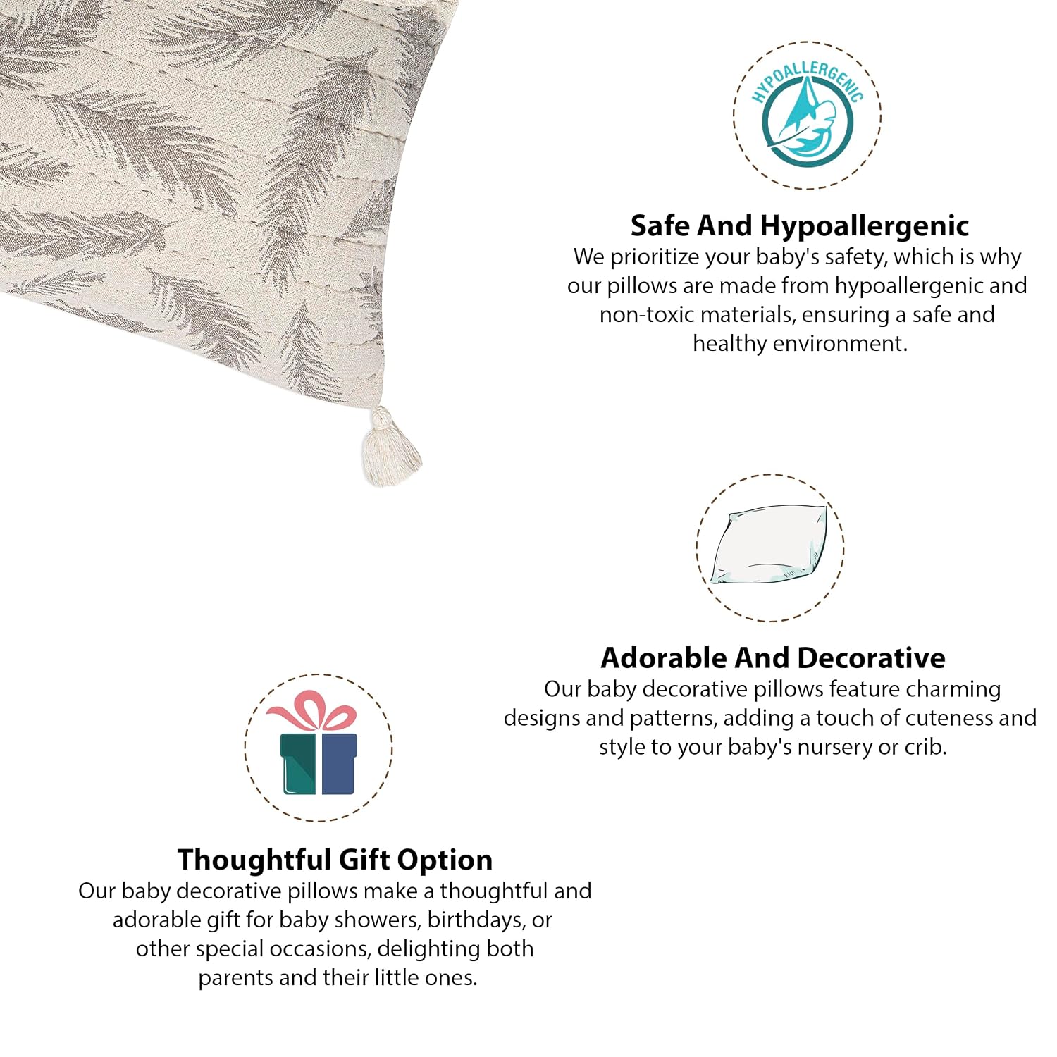 Crane Baby Grey Feather Pillow