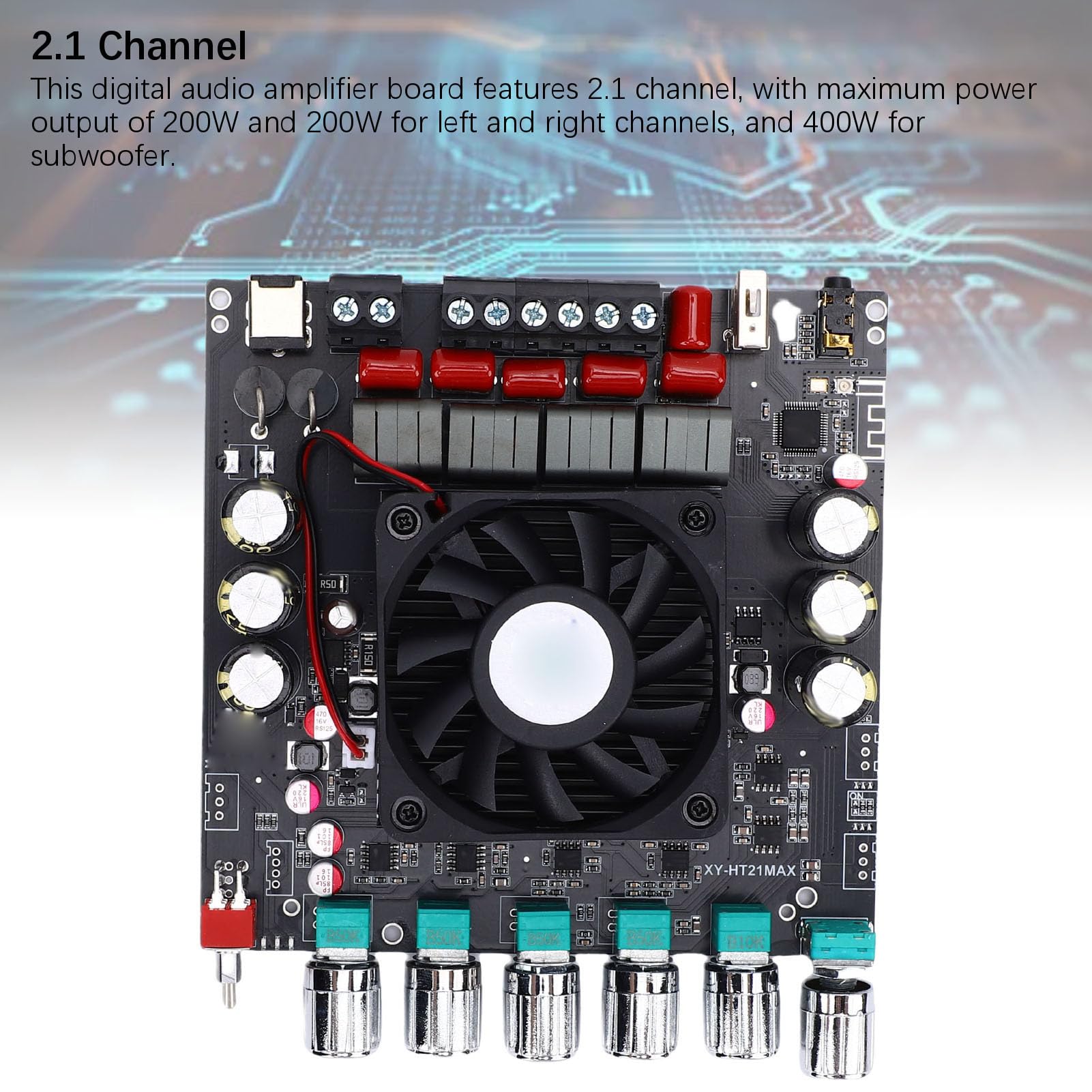 CHICIRIS Amplificador de Audio de 2.1 Canales, Salida de Potencia de 400W