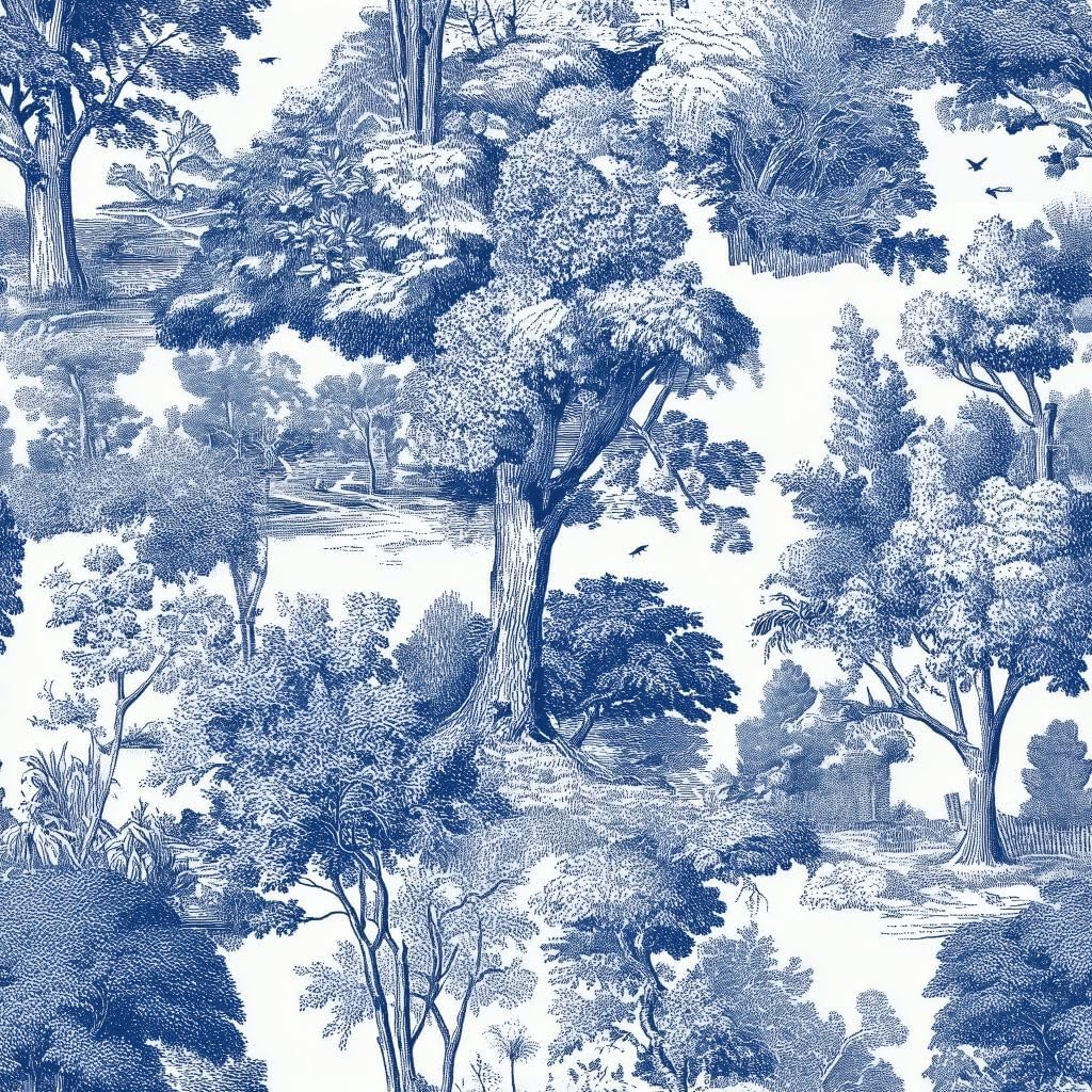 Blue Forest Elegant Vintage Wallpaper Self Adhesive Peel and Stick Watercolor Whimsical Botanical Leaf Tree Paper Removable Waterproof for Bedroom Renter Friendly 17.71"x118.1"