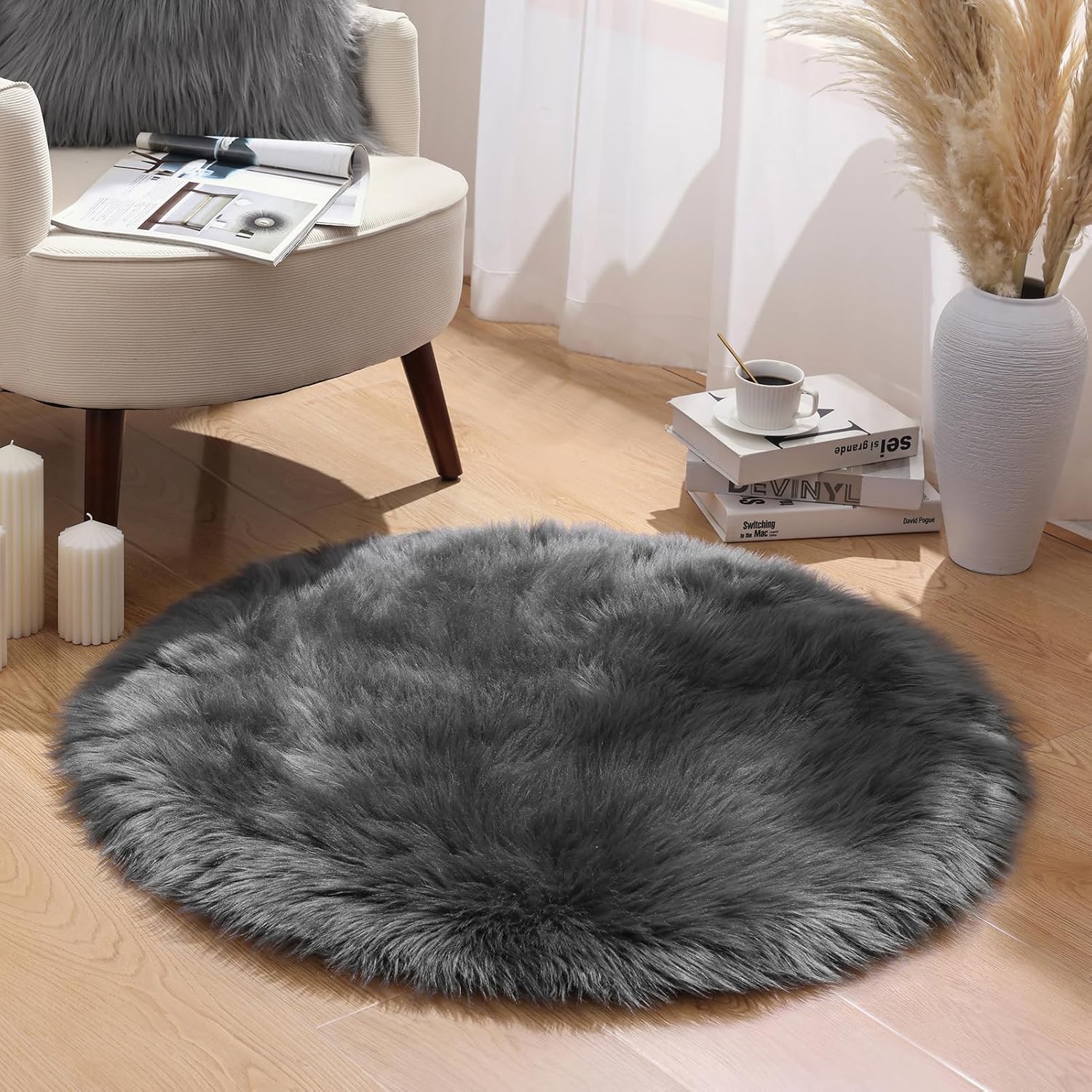 Ashler Faux Fur Rug, Fluffy Shaggy Area Rug Ultra Soft 3 x