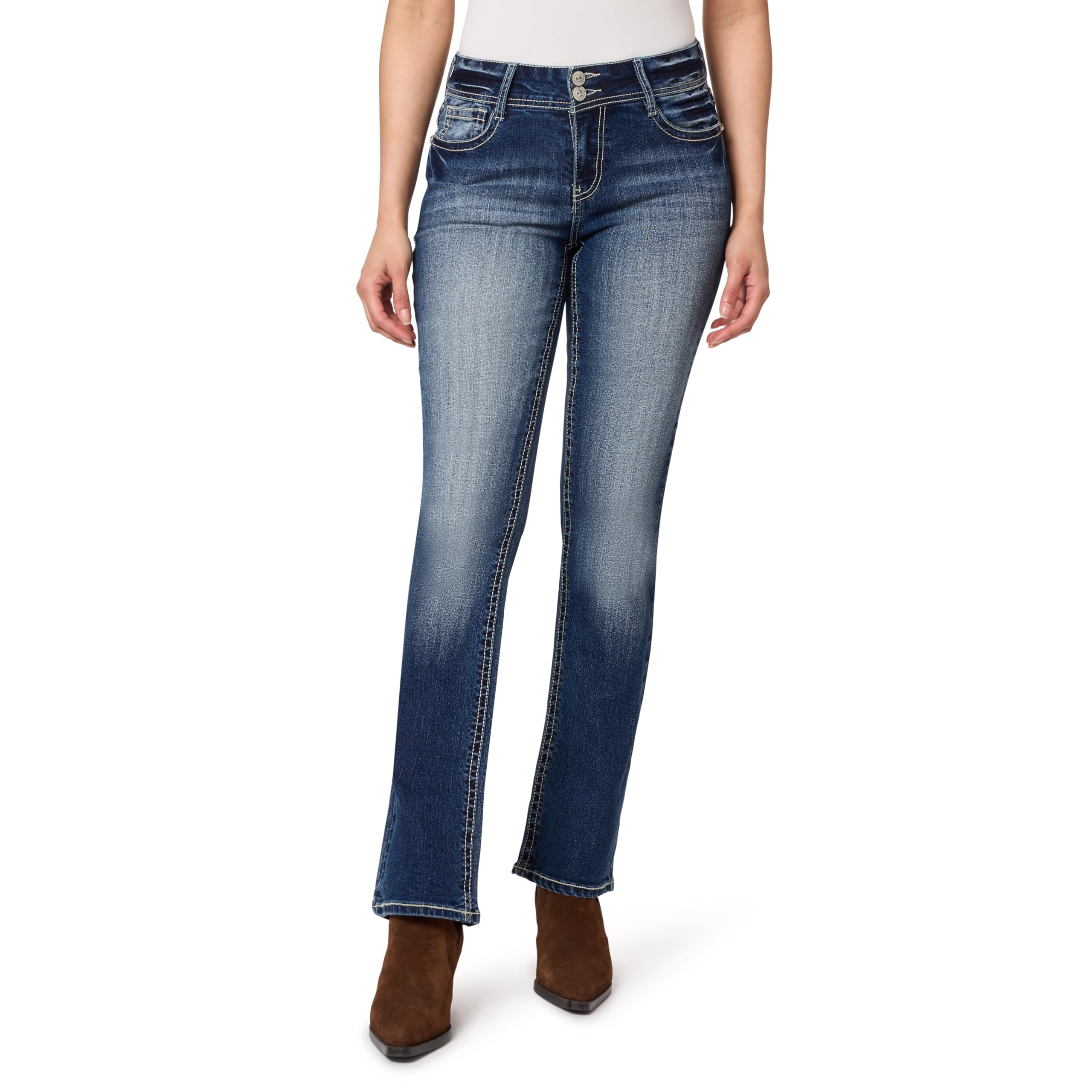 WallFlower Women's Bling Bootcut Jeans, Luscious Curvy Fit