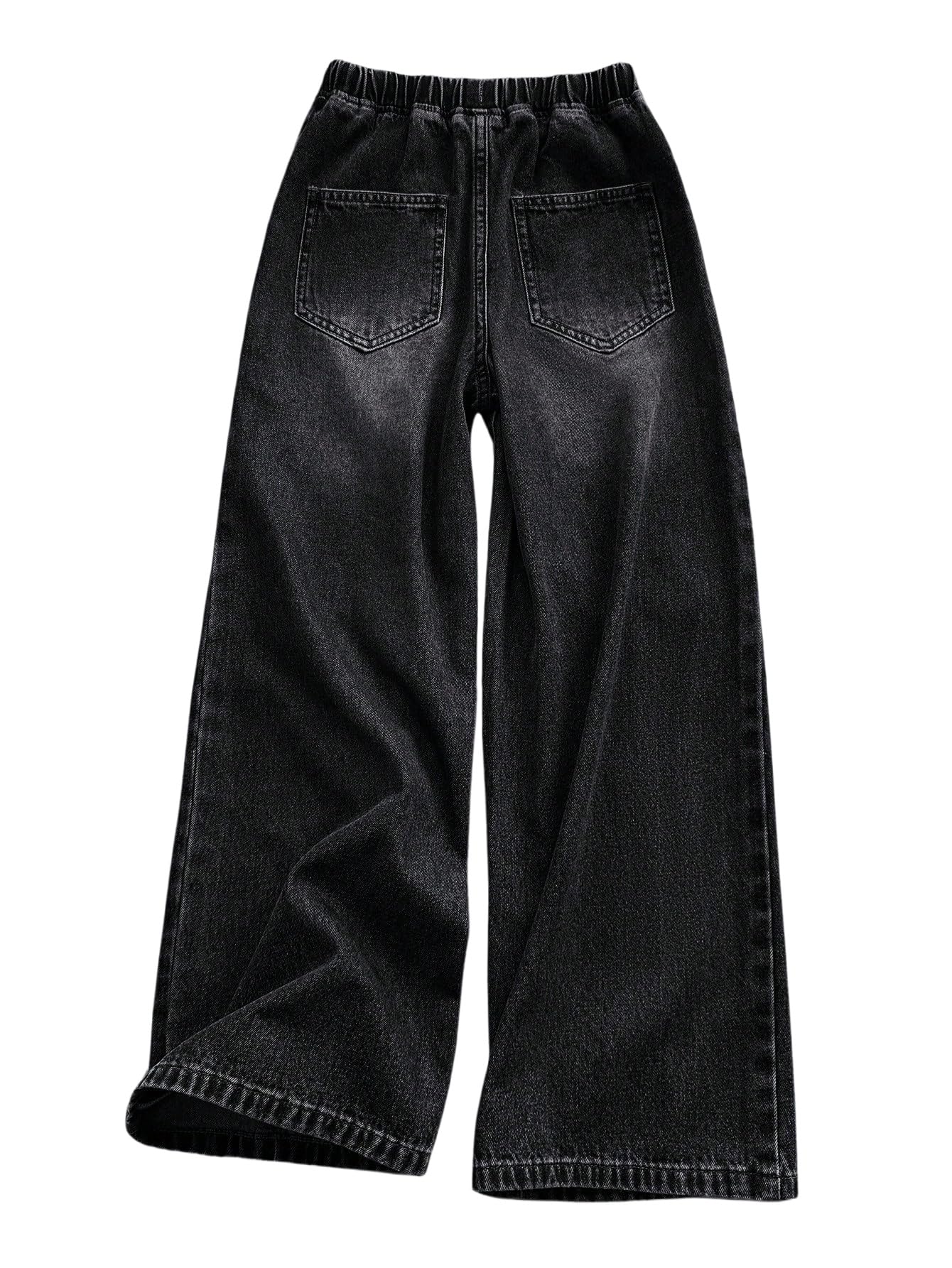 SOLY HUX Mädchen Jeans Hosen Casual Jeanshose Elastischer Bund Denimhose mit Tasche Weites Bein Freizeithosen Casual Outfits