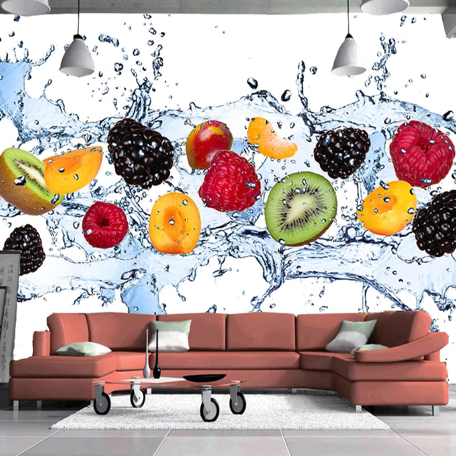 Fruits frais personnalisé 3D Photo papier peint peintures murales Restaurant salon Tv fond mur maison décoration intérieure Art Design Mural,240cm(W) x 220cm(H