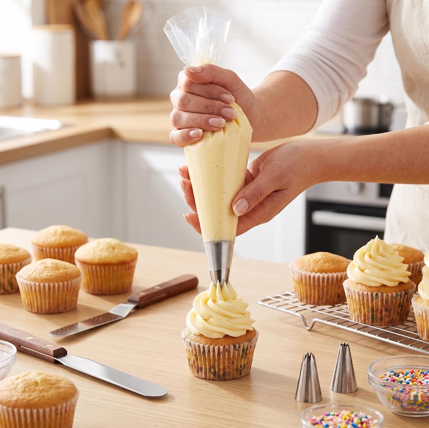 16" Disposable Piping Bags, 100 Pack for Cake Frosting & Pastry Decorating