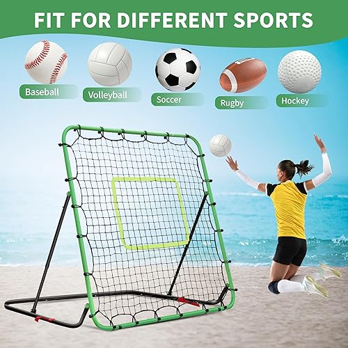 Miniatura 6 de Red de rebote de béisbol duradera, red de rebote plegable de béisbol y softbol de 4 x 4 pies con 7 ángulos, red de rebote de entrenamiento de fácil