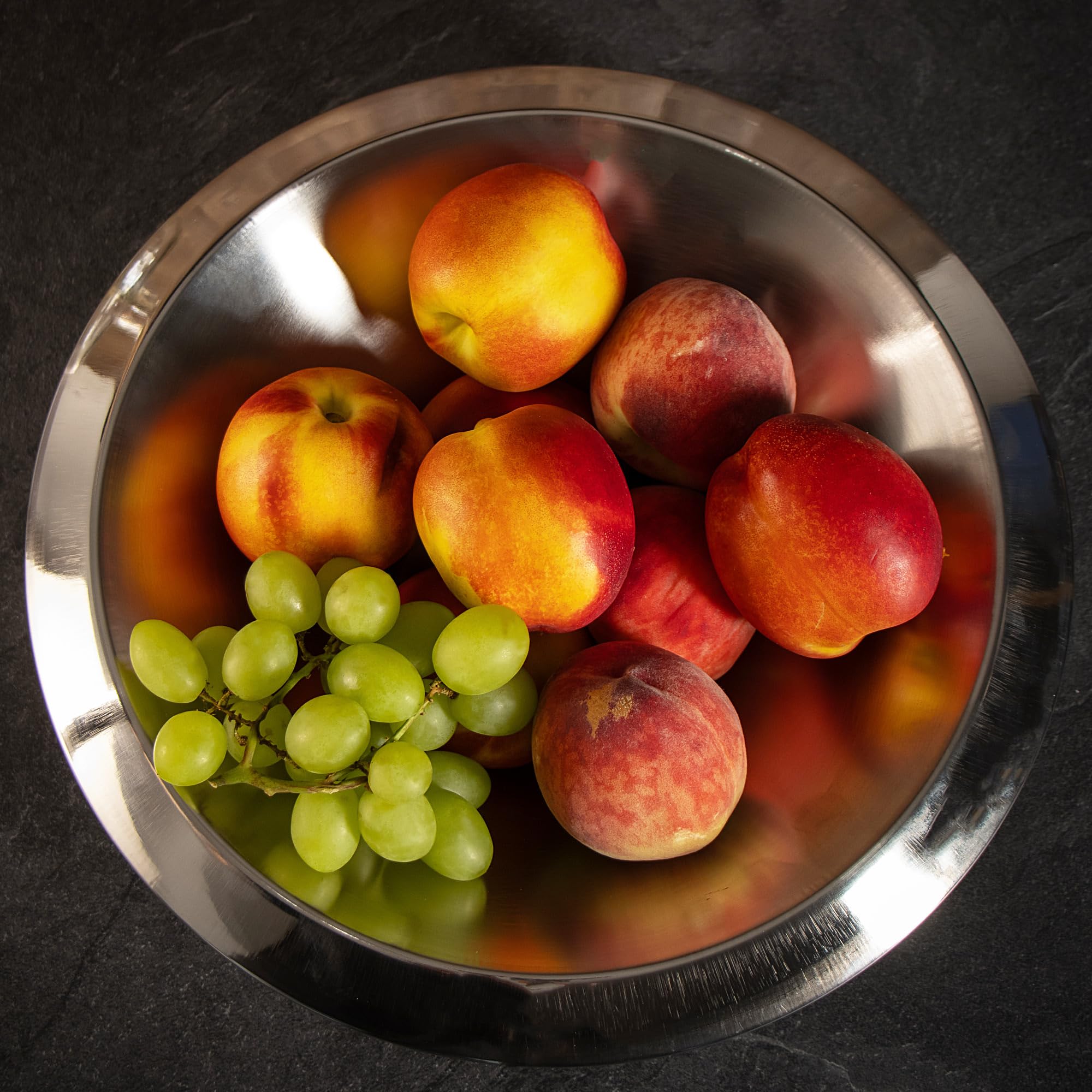 2 Saladiers Inox 24cm - Bol Métal Multi-usage - Cuisine, Salade, Fruits - Design Moderne