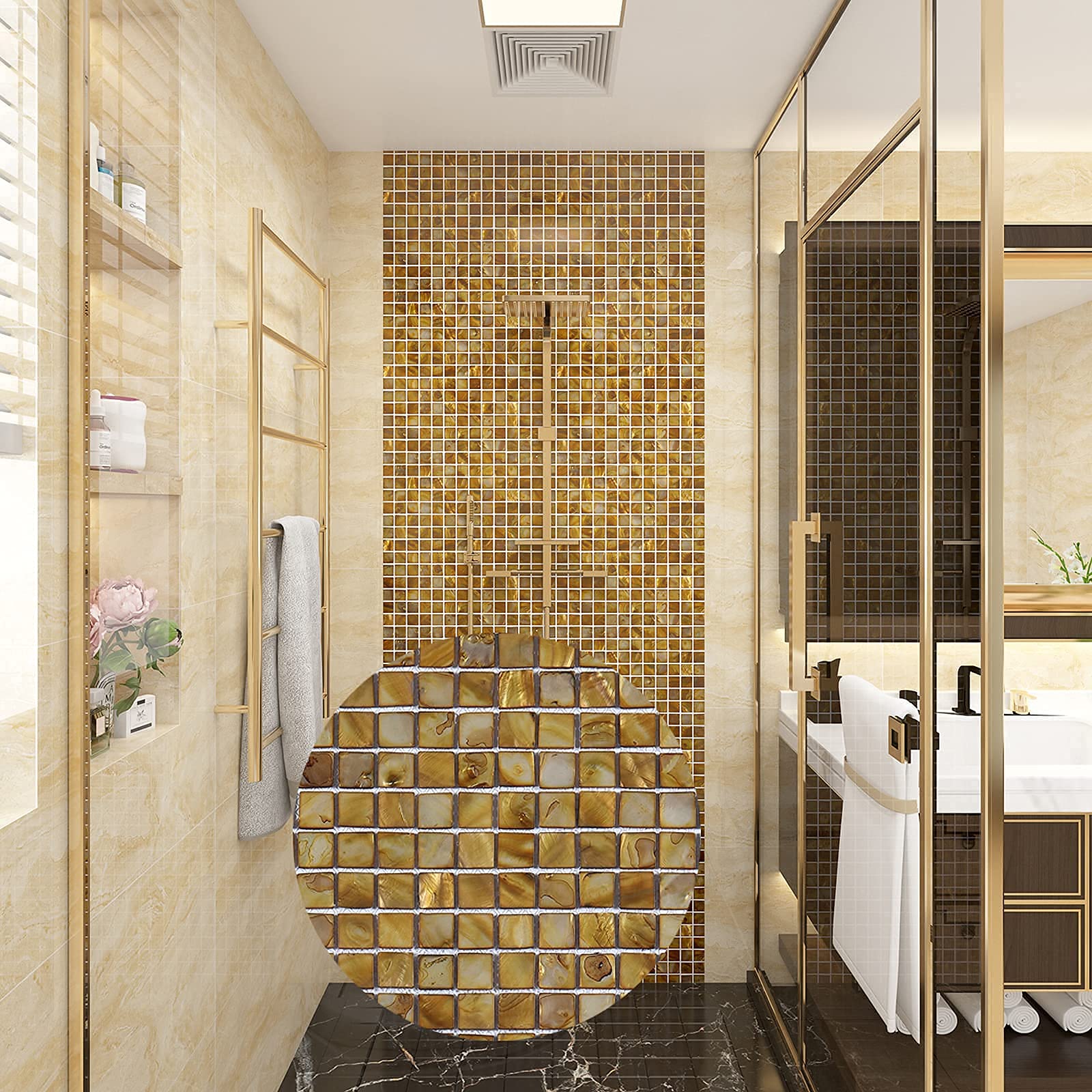 Amazon.com: TPFSH,Mother of Pearl Square Shell Mosaic12*12 for