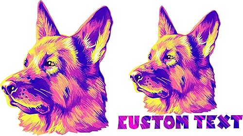 Miniatura 4 de BestDecor4you Pegatina para parachoques de automóvil de perro pastor alemán personaliza las calcomanías de tu perro con nombre de cachorro diseño