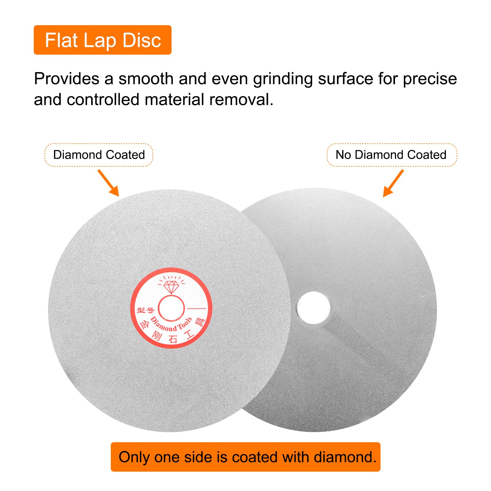 HARFINGTON Diamond Flat Lap Disc Set 6" X 1/2" Arbor 600/1200/2000/3000 Grit Abrasive Wheel Lapping For Grinding Sanding Ceramics, Glass, Stones
