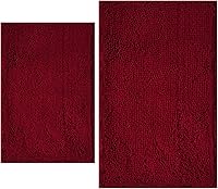 Vista 34 de BOANKODU Juegos de Alfombras de Baño de 2 Piezas, Alfombra de Baño de Chenilla Extra Suave Ultra Absorbente, Alfombra de Baño con Fondo