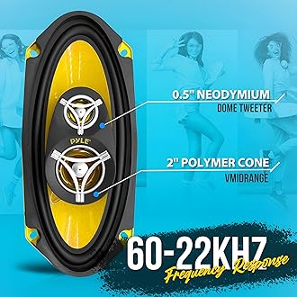 Pyle Car Three Way Speaker System - Pro 4x10 Inch 300 Watt 4 Ohm Mid Tweeter Component Audio Sound Speakers for Car Stereo w/ 45 Oz Magnet, 2.45” Mount Depth Fits Standard OEM - Pyle PLG41.3 (Pair)