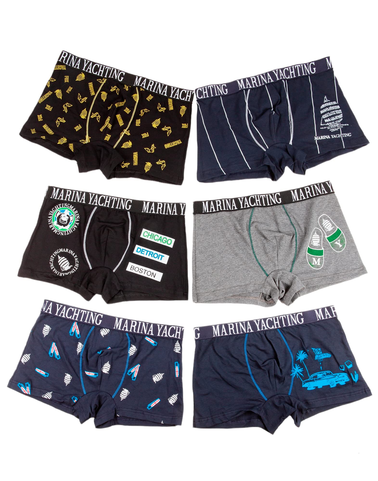 Marina YachtingMen's Boxer Briefs Cotton Underwear Slim Fit Elastic Clothing Underwear Gift Box