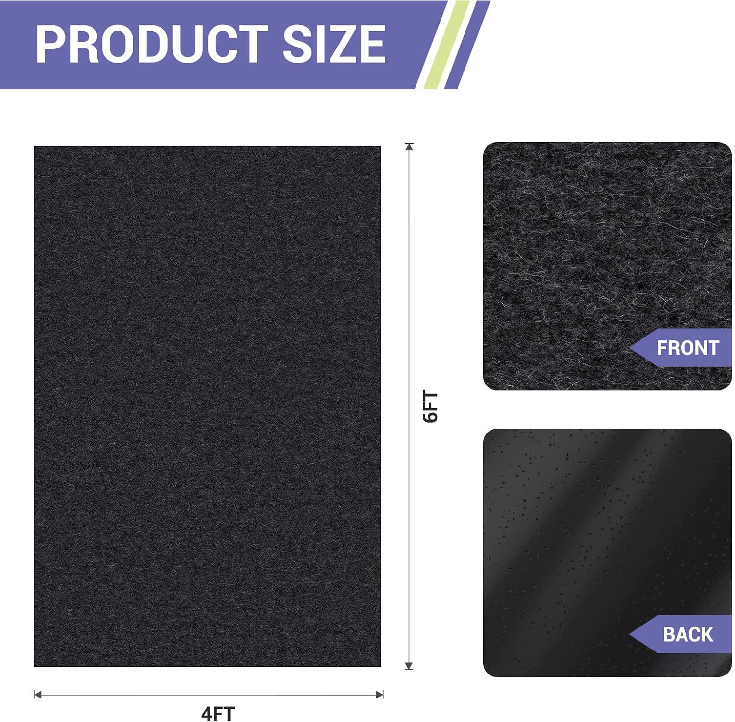 Outdoor Storage Shed Floor Mat,6x4Ft Non-Slip Carport Garage Mat,Dustproof Patio Furniture Protector,Washable Anti-Slip Pad for Shed,Garage,Moto&Car Flooring Protection