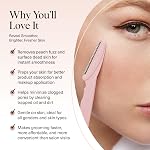 Kitsch Dermaplane Razor for Women Face – Face Razors for Women & Men, Eyebrow Trimmer & Face Shaver – Exfoliating Facial Razor & Skin Care Tool for Smoother Skin - Blush, 12 pcs