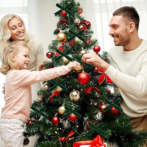 Miniatura 102 de Chuangdi 3/8 pulgadas, 60 yardas, cinta de terciopelo azul verde azulado de Navidad, cintas anchas de terciopelo vintage para adornos de árbol