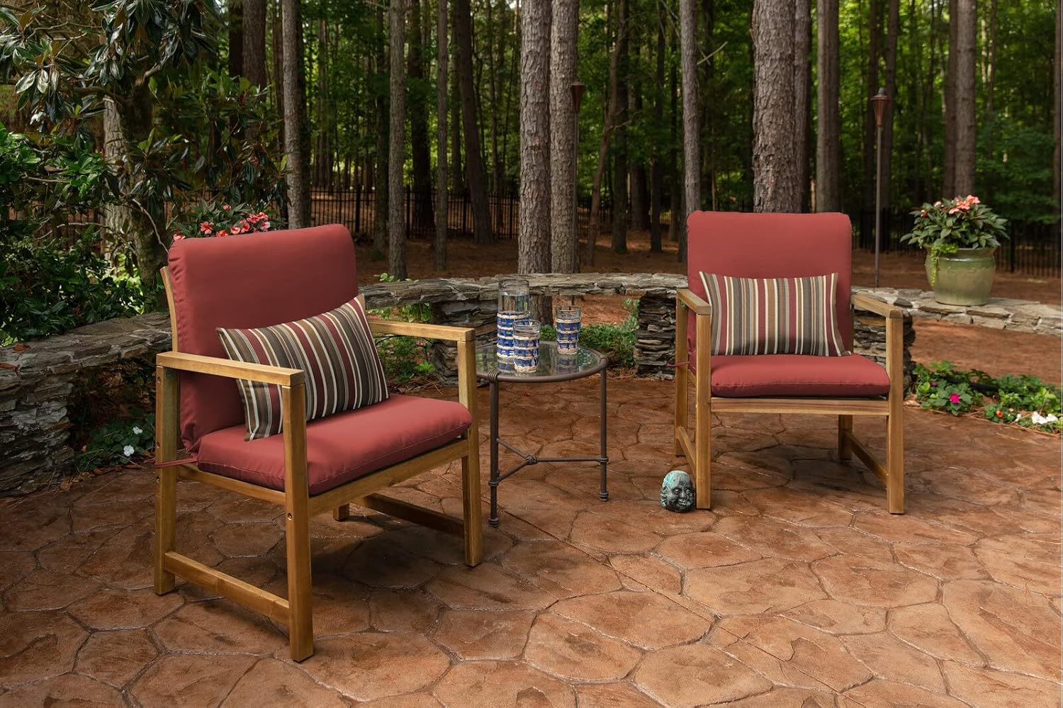 Sunbrella Fabric Deep Seating Patio Cushion 44” x 22” Hinged (Seat + Back) – Outdoor Lounge Chair Cushion Replacement – Not a Standard 22" x 22" Seat Cushion - Made in The USA