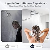 Vista 4 de BRIGHT SHOWERS Brazo de extensión de cabezal de ducha de 13 pulgadas con brida, brazo extensor de alta elevación en forma de "S", brazo de tubo