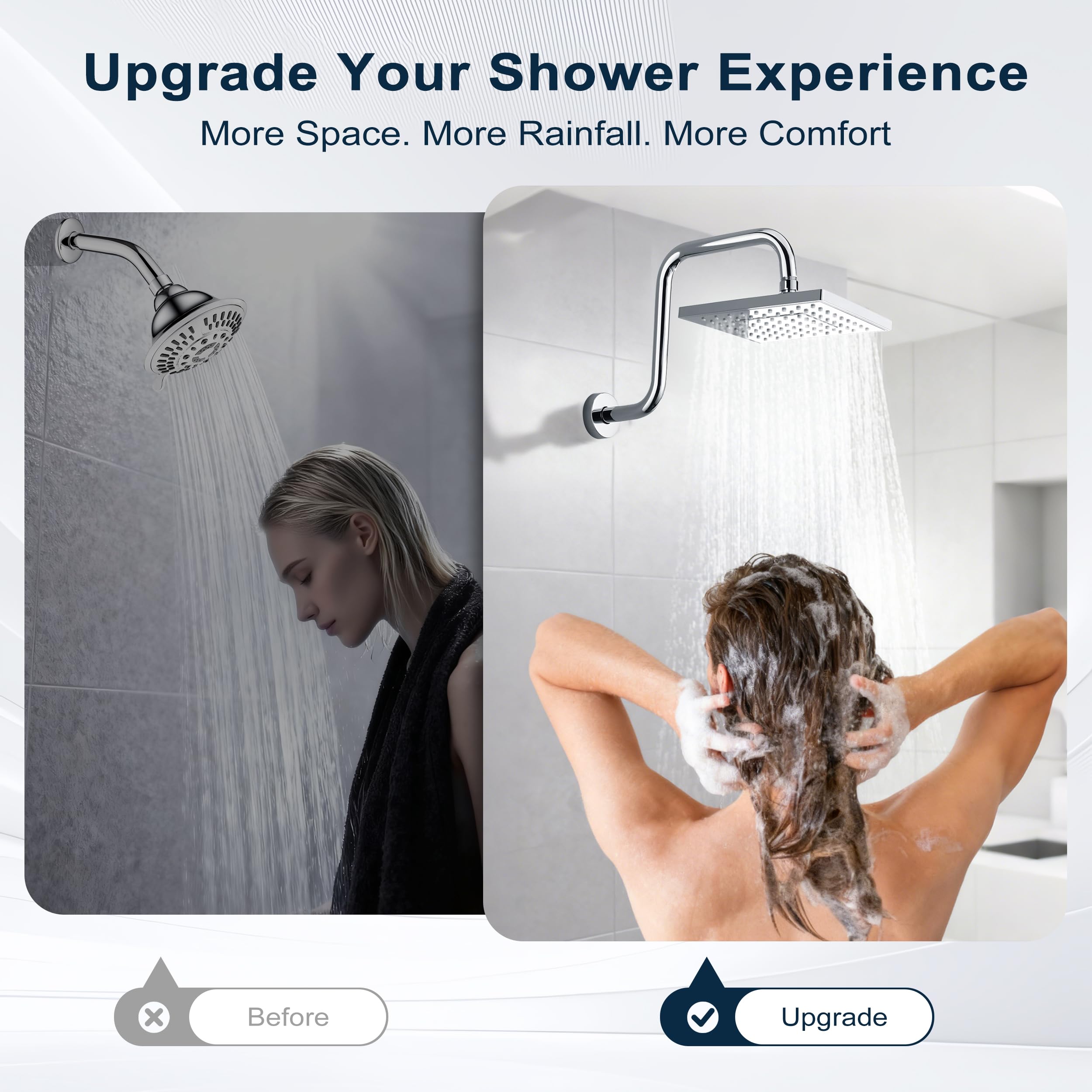 30 cm Chrome Vierkante Plafond Douche Extension Arm Wandmontage Regendouche Arm Rechte Douche Extension Buis voor Badkamer Douchekop