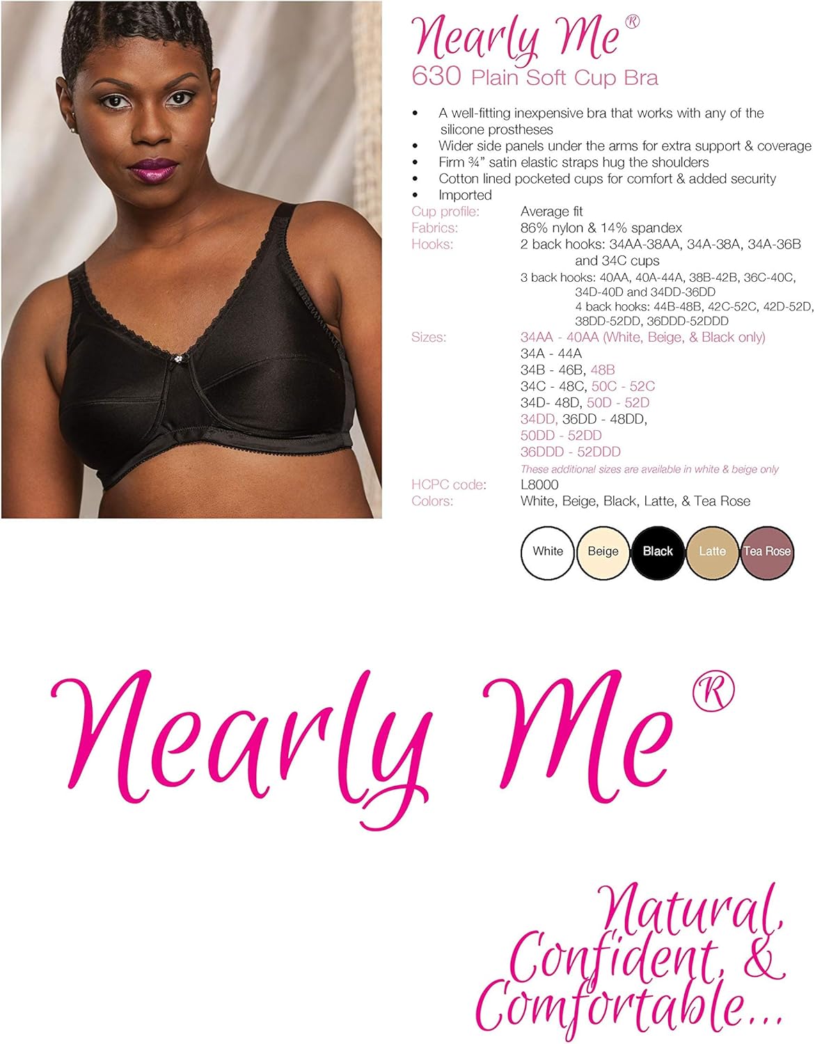 Nearly Me - Post Mastectomy Lumpectomy Pocket Bra ForBreast Forms Prosthesis #630