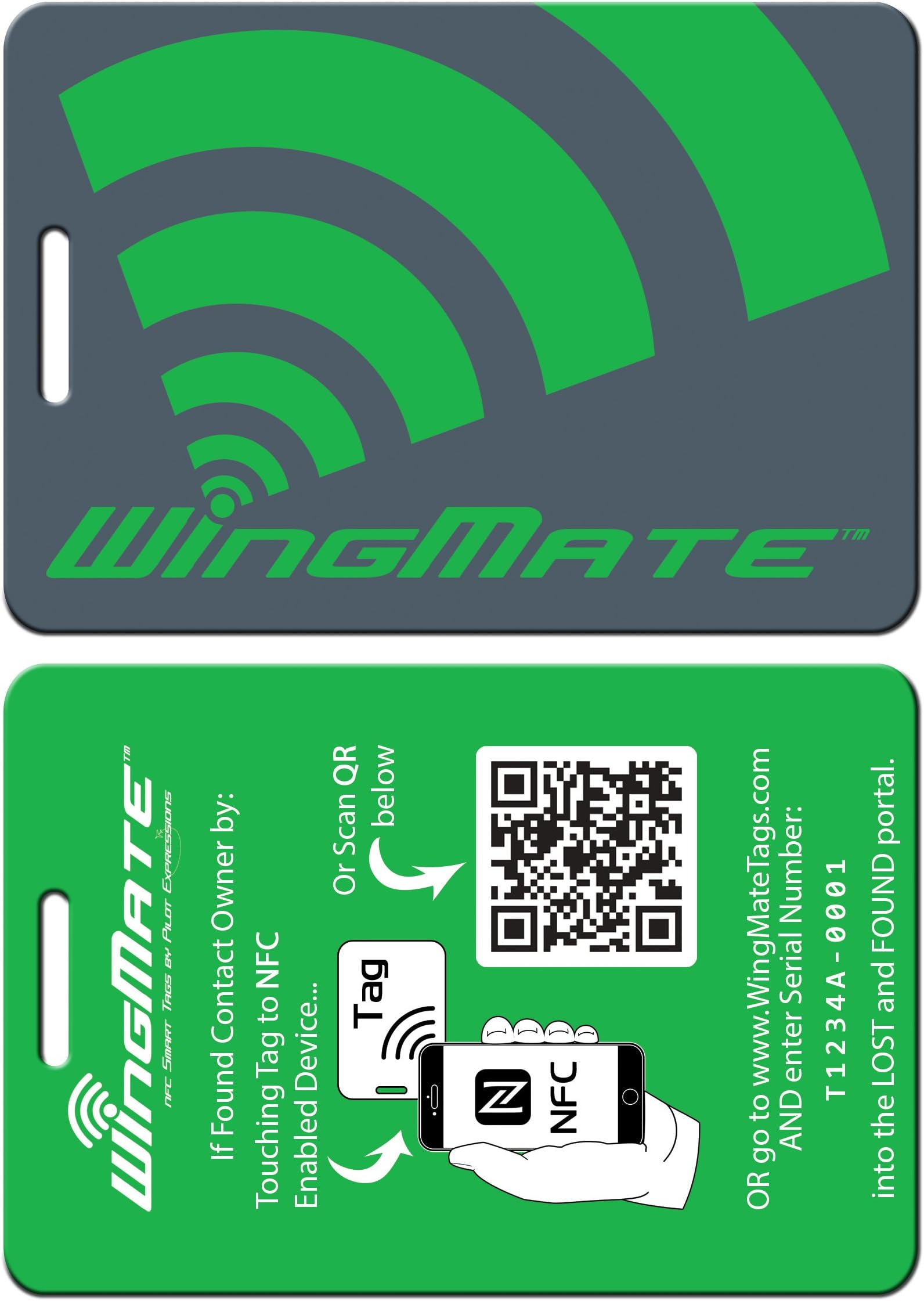 Traveler™ Passive Tracking Smart Luggage Tag with Web app! (Green)