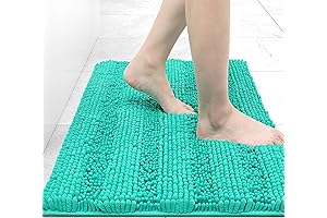 Grandaily Teal Bath Mats for Bathroom
