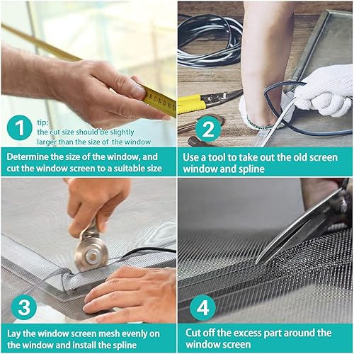 Miniatura 5 de Sukh 48 x 118 malla para ventana  Pantalla de repuesto de malla de fibra de vidrio para ventana de patio, porche, ventana, pantalla de red