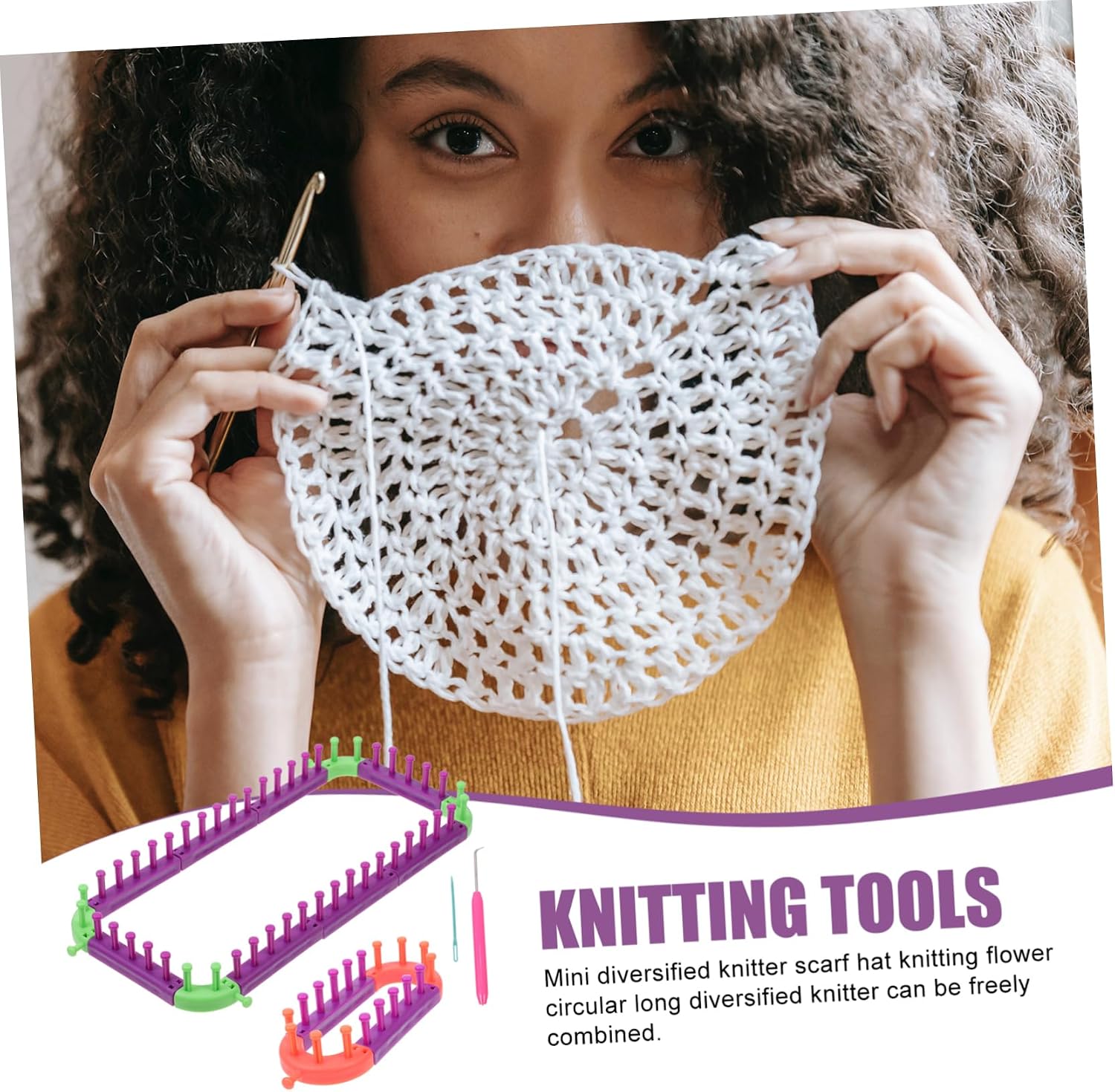 Gogogmee DIY Knitting Machine Knitting for Hat Design Sweater Hand Kit Combination for Scarves Hats