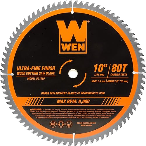 Miniatura 5 de WEN Hojas de sierra para carpintería de acabado fino con punta de carburo de 12 pulgadas y 10 pulgadas Paquete profesional para sierras