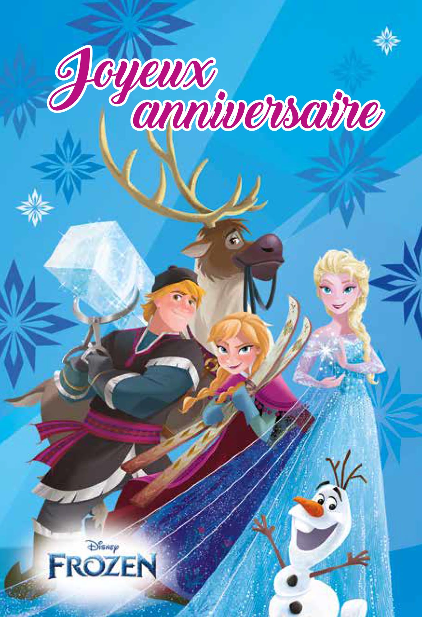 Disney Frozen La Reine des Neiges Carte ANNIVERSAIRE Officielle Enfant Fille Princesse 12x17,5cm Avec Enveloppe