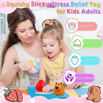 Taba Squishy, 6 Pcs Squishy Toys for Kids, Fufu Squishy Fidget Toys for Adults Anxiety Relief, Stress Relief Toys for Decompression Birthday Novelty Gift