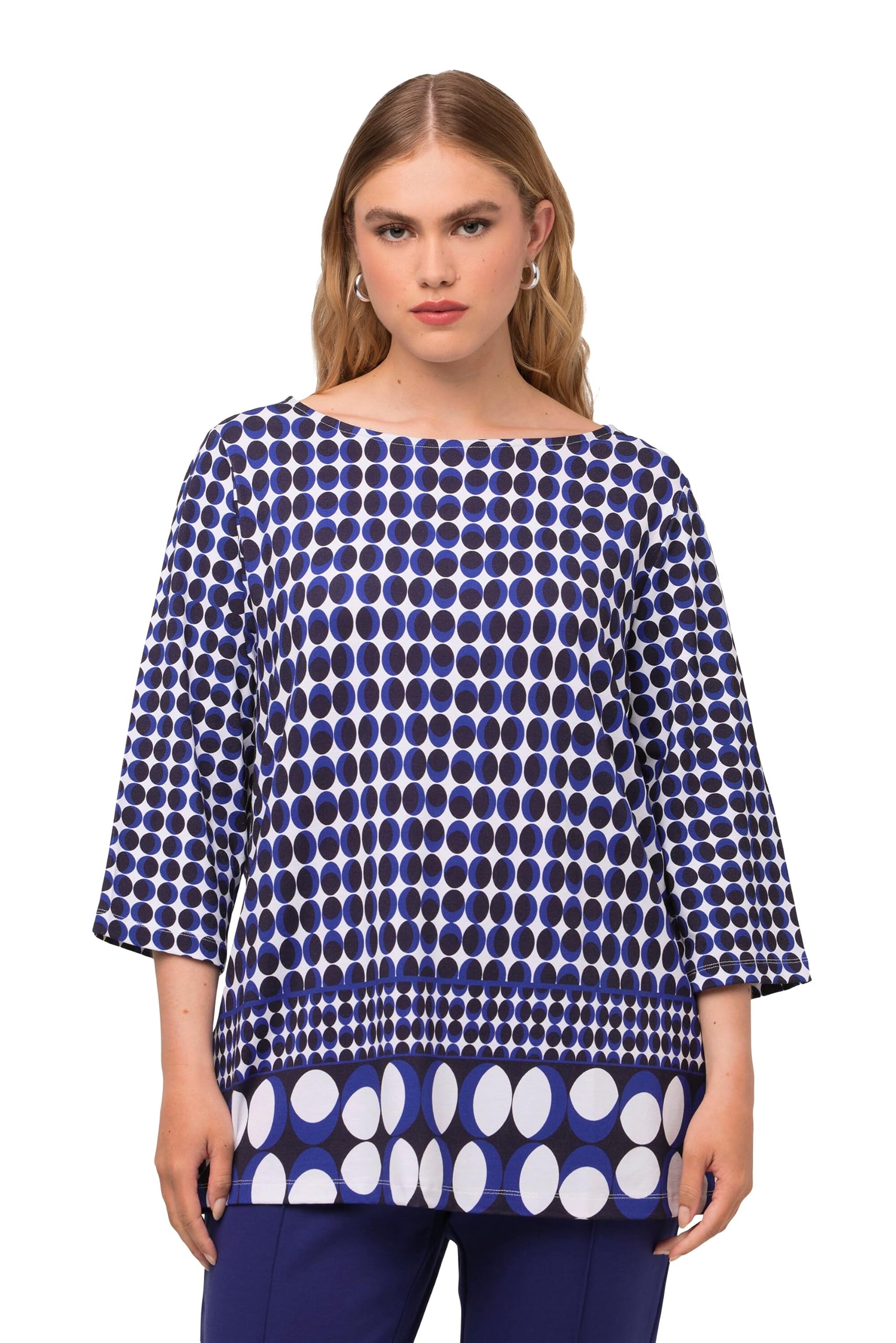 Ulla PopkenWomen's Shirt Mit Ärmeldetail Und Druck T