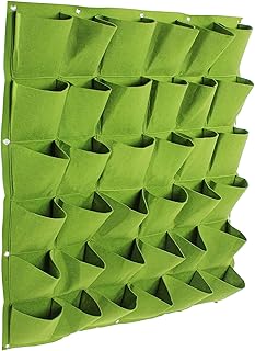 7Penn 36 Pocket Vertical Planter, Green - 38in x 38in Felt Vertical Wall Planter Outdoor Herb Vegetable Hanging Garden