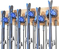 Vista 11 de Estante de Pared para Esquíes y Tablas de Snowboard para Garaje, Compatible con Cualquier Esquí/Tabla, Soporte de Pared para Esquíes, Organizador