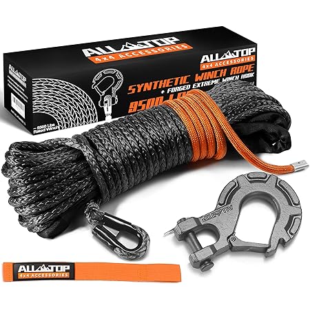 5/16 In X 50 FT Synthetic Winch Rope, 12000LBS Synthetic - Foto 7