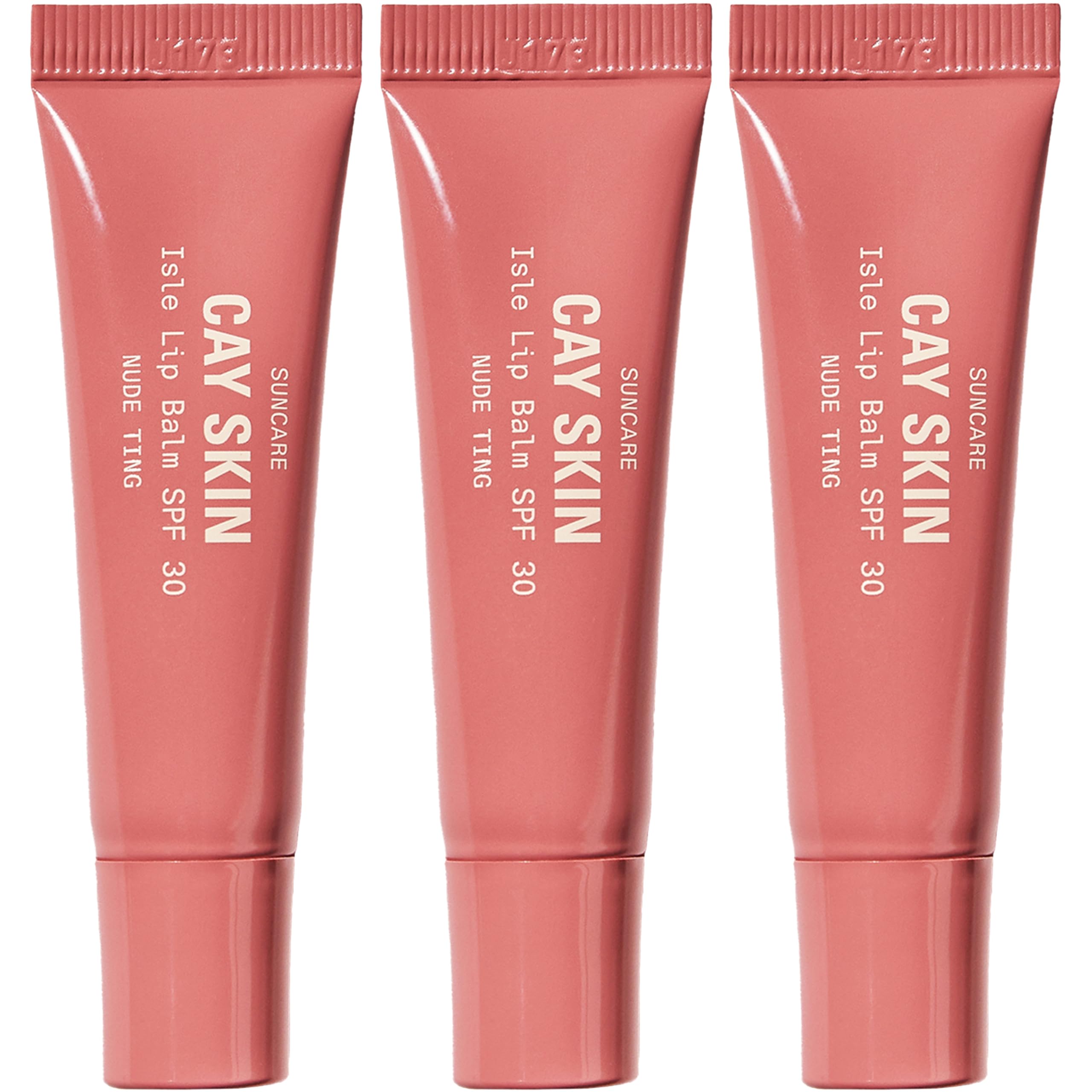 Cay Skin Isle Lip Balm SPF 30 – High Shine, Hydrating + Sheer Lip Gloss in Vanilla Brown Sugar Flavor – Formulated with Natural Ingredients for All Skin Tones – 3-Pack, Nude Ting