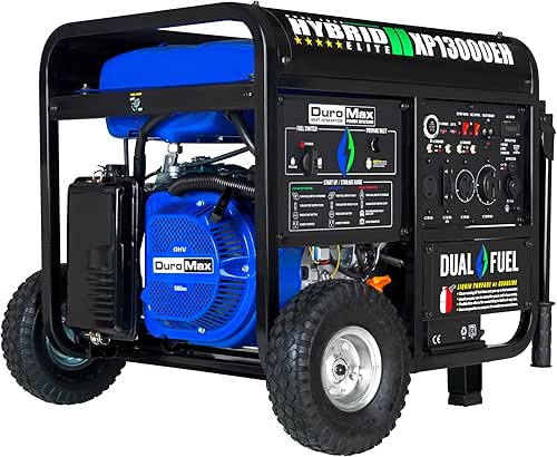 DuroMax XP13000EH 13,000-Watt Dual Fuel Portable Generator - Gas &