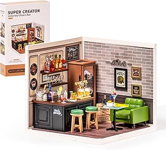 Super Creator-Mini Blocks Model Building Set for Adults, Miniature Plastic House Kit Super Store-Building Blocks Toys for Teens 8-12, DIY Crafts/Hobbies for Teens&Adults (Leisurely Cheers Bar)