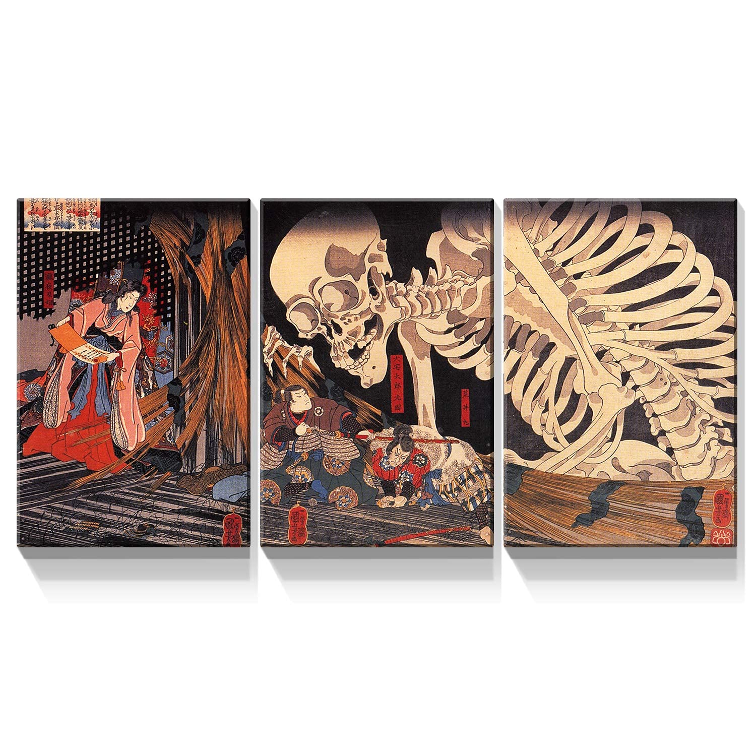Amazon.com: 3 Panels Canvas Wall Art - Utagawa Kuniyoshi