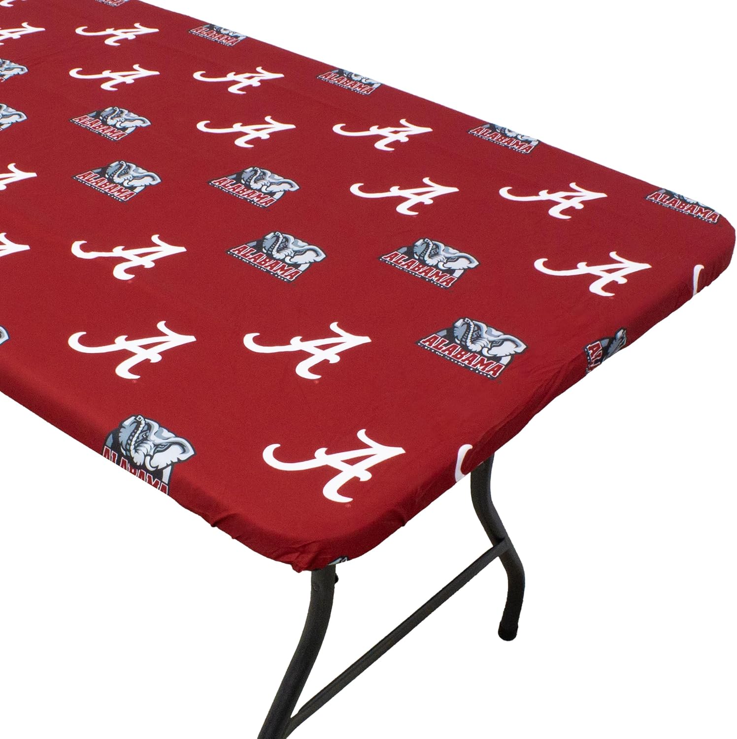 Alabama Crimson Tide Tailgate Fitted Tablecloth, 72" x 30", 6 ft Table