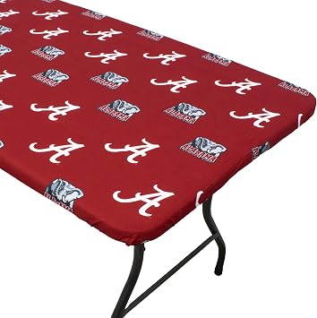 ألاباما قرمزي المد الباب الخلفي المجهزة مفرش المائدة، 72 &times; 30 "، 6 ft الجدول