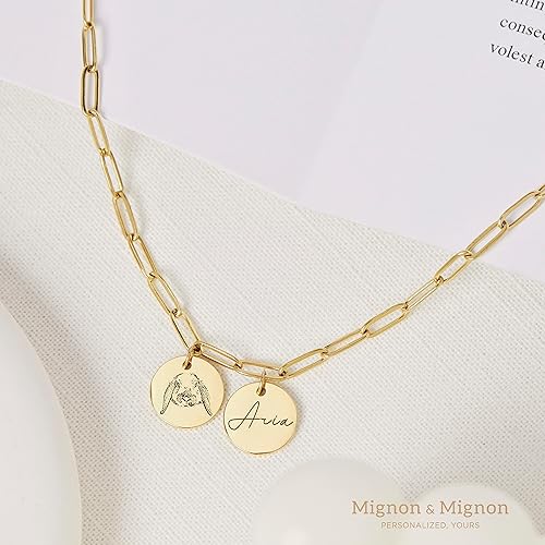 Miniatura 3 de MignonandMignon Regalos conmemorativos para mascotas, collar de retrato de perro para mujeres, joyería de verano personalizada para gato, cadena de