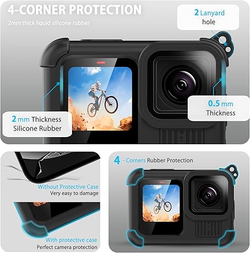Miniatura 5 de FiTSTILL Kit de accesorios de protección para GoPro Hero 12/11/10/9 Negro - Material ABS+PC, carga directa, fácil instalación, garantía de 30 días
