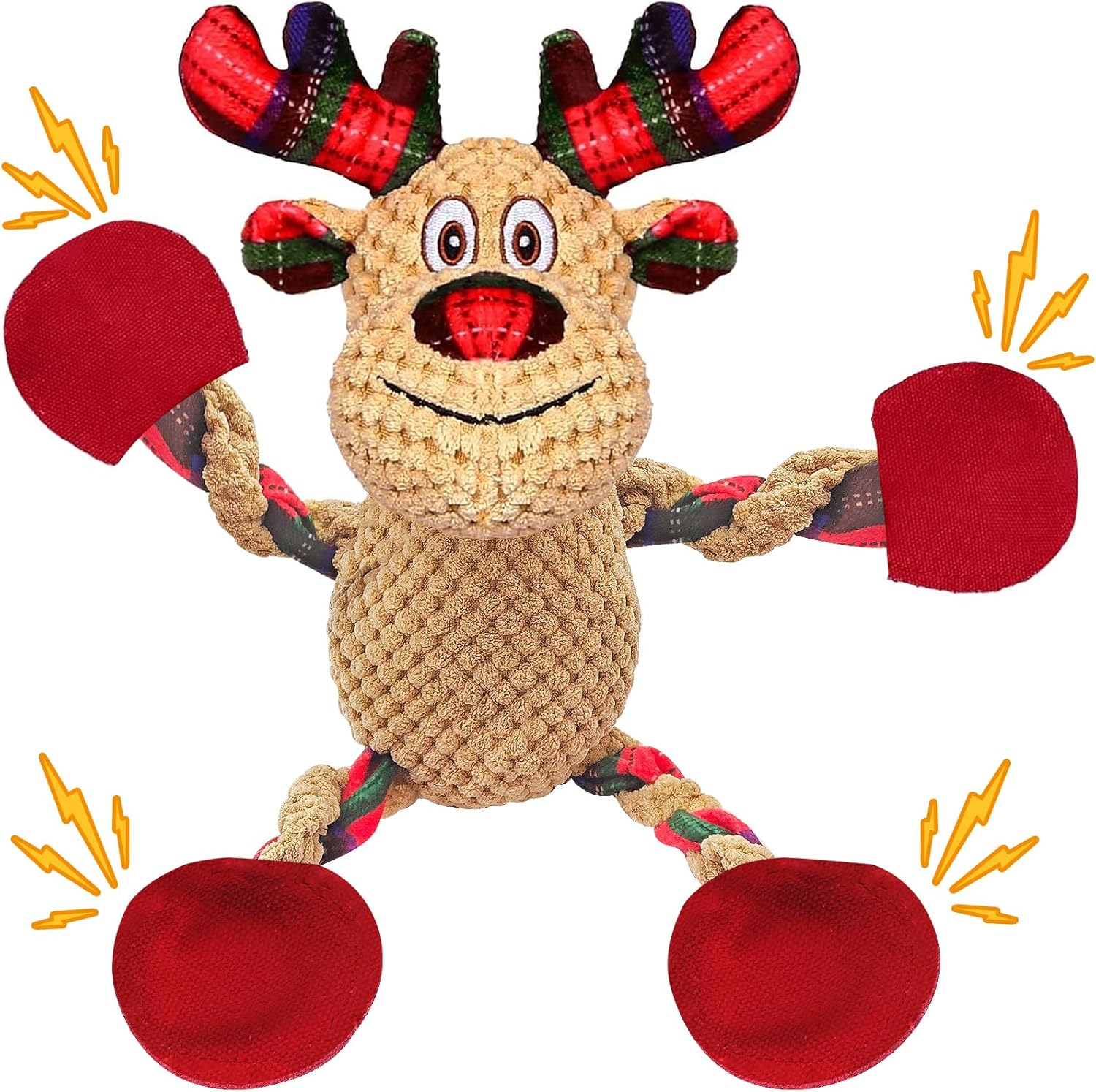 Motsamla Christmas Dog Toys, Plush Squeaky Dog Toy with