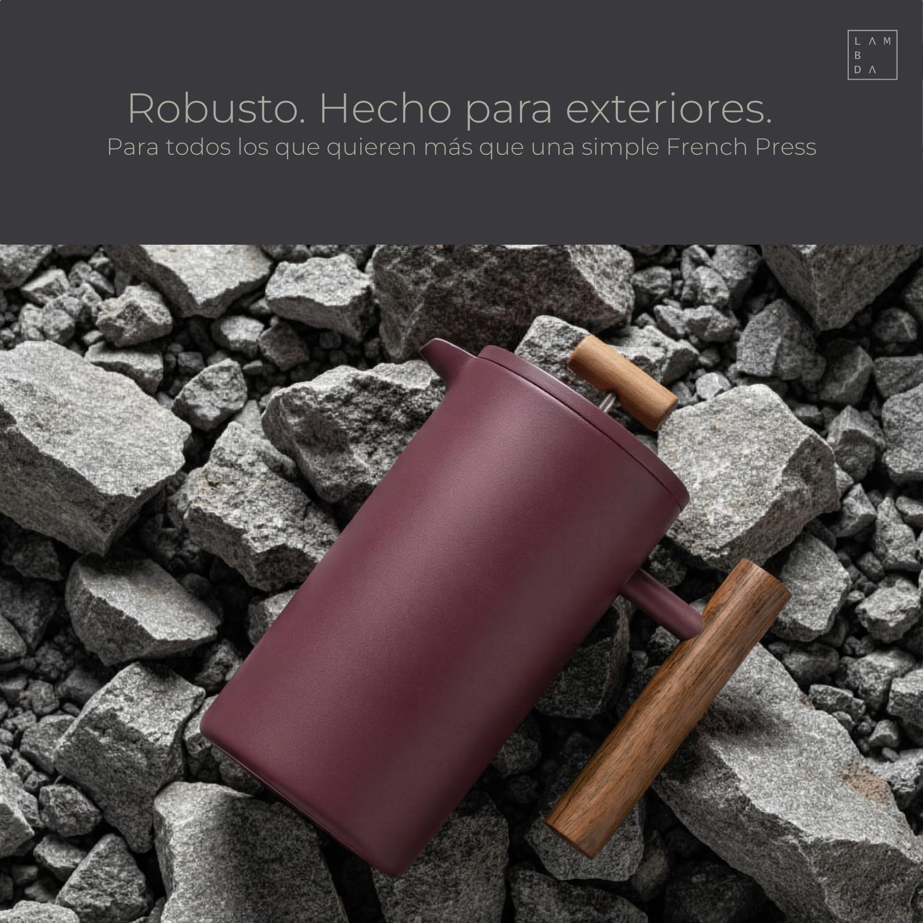 LAMBDA COFFEE Caldera - Prensa térmica francesa (acero inoxidable, 600 ml, 3 tazas, 3 tazas, 3 tamaños disponibles, doble capa: mantiene el calor durante mucho tiempo), color verde