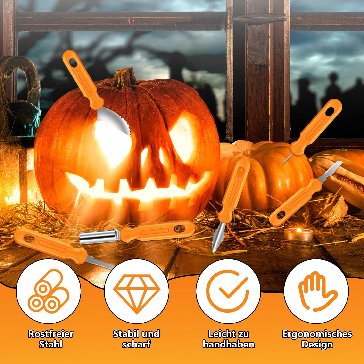 Pochoirs Pour Sculpture De Citrouille 2024 Mengine Kit De Sculpture De